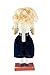 Clever Creations Wooden Teacher Nutcracker | Festive Christmas Decoration | Wearing a Leather Belt with a Navy Blue Velvet Dress | Standing at 10