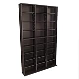 Atlantic Oskar Adjustable Media Wall-Unit - Holds 756 CDs, 360 DVDs or 414 Blu-Rays/Games, 21 Adjustable and 6 fixed shelves PN in Espresso