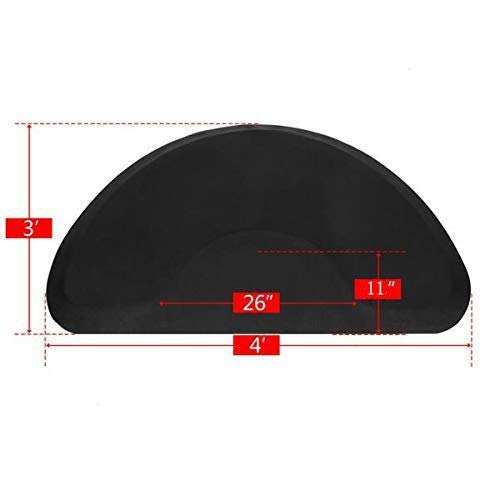 Barber Shop Chair Mat Anti-Fatigue Floor Mat 4′x3′ Salon Floor Mat - Black Semi Circle Salon Mat - 1/2" Thick Office Comfort Floor Mat