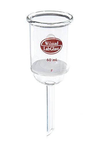 Wilmad LG-7080-168 Buchner Filter Funnel with Fritted Disc, 60 ml Capacity, 40 mm Diameter, Fine Disc