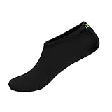 EQUICK Water Socks Durable Aqua Fins Barefoot Shoes New Version Updated Size Beach Pool Swim Surf Yoga Exercise,CTF03,black,L