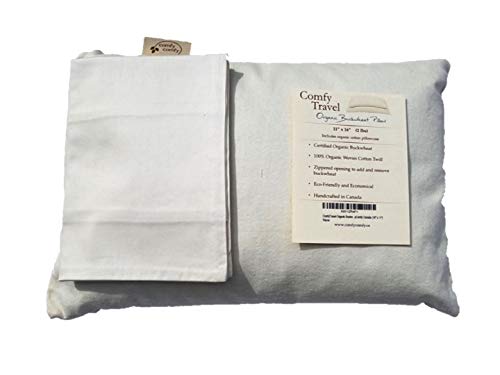 ComfyTravel Organic Buckwheat Pillow + Pillowcase | ComfyComfy Canada (16" x 11")