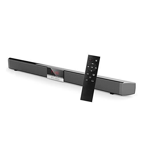 Soundbar with Built-in Subwoofer, by HYASIA, 34 Inch 40-Watts 4.0 Channel Wireless & Wired Bluetooth Sound Bars Home Theater, Surround Sound Bar for TV, PC, Cellphone.