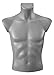 Male Torso Dress Form Mannequin Bust Display Grey Color, Size Medium (5027)