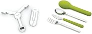 Joseph Joseph 40071 TriScale Compact Folding Digital Kitchen Food Scale, White & GoEat Compact Stainless-S