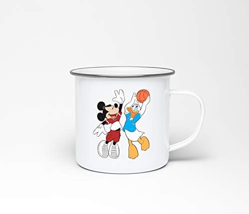 Disney Enamel Mug, Vintage Enamel Mug, Adventure Mug, Christmas Gift, Metal Mug, Metal Camp Mug, Fishing Mug, Mickey Mouse, Donald Duck, Cup