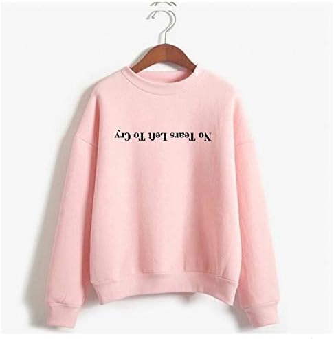 Ariana Sweatshirt White Autumn Casual Tracksuits Fashion Hoodies Print Pullovers Women No Tears Left to Cry, Pink