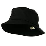 Big Size Cotton Blend Twill Bucket Hat - Black (For Big Head)