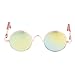 Jili Online A Pair of Gold Round Frame Glasses Sunglasses for 1/6 Blythe Doll Gold Lens