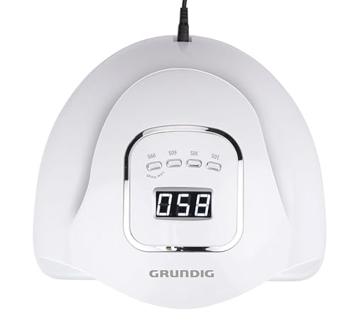 Grundig Nageltrockner – 230 V – 45 LED – Nageltrockner für Gel-Nagellack – Digitalanzeige – 4 Positionen, Weiß