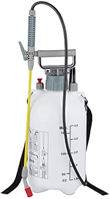Pulverizador de pressão, 5 L, rega e proteção de plantas, bico ajustável, escama, pulverizador, branco/cinzento