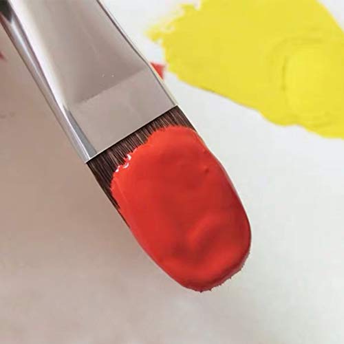 MHGLOVES Künstlerpinsel Pinsel-Set, 12 Stück Filbert Pinsel Set, Katzenzungenpinsel Zungenpinsel Set for Acrylic Oil Gouache and Watercolor Paints – Bild 6