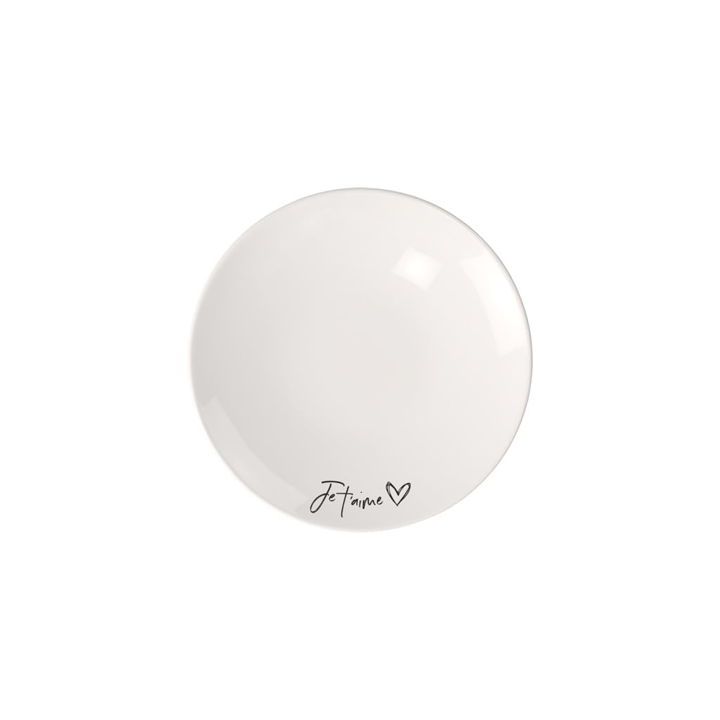 Villeroy & Boch - Statement Breakfast Plate Je T'Aime 21 x 21 x 2.5 cm, Porcelain Plate White