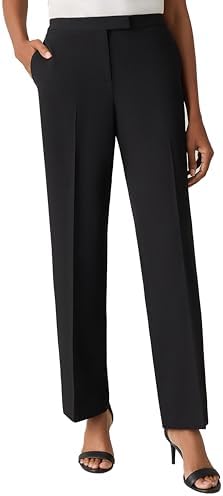 Briggs New York Womens Flat Front Pull On with Slimming Solution Pants,  Black, 8 US at Amazon Women's Clothing store