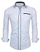 TAM WARE Men's Premium Casual Inner Contrast Slim-Fit Long-Sleeve Button Down Dress Shirt TWNMS310-1-CMS03-WHITE-US L