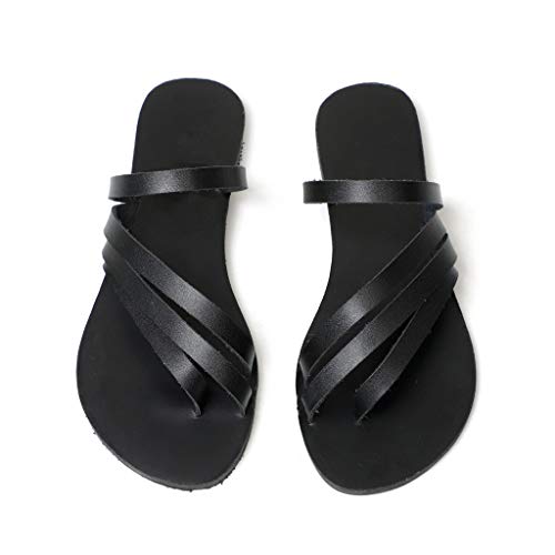 Women's Open Toe Slipper,CSSD Ladies's Flat Anti-Slip Bath Slipper Shower Shoes Summer Beach Slipper (6.5, Black)
