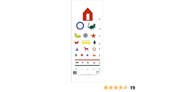 amazon com eye chart pediatric color eye chart industrial scientific