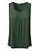 DRESSIS Women's Basic Soft Pleated Scoop Neck Sleeveless Loose Fit Tank Top OLIVE M