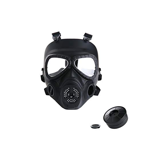 VILONG M04 Airsoft Tactical Protective Mask, Full Face Eye Protection Skull Dummy Game Mask with Dual Filter Fans Adjustable Strap for BB Gun CS Cosplay Costume Halloween Masquerade