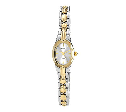 Armitron Women's Oval Facetted Crystal Two-Tone Bracelet Watch