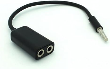 Alcatel OneTouch Pop Astro Compatible 3.5mm Headset Headphone Splitter Earbuds Audio Jack Y Adapter Dual Port Black