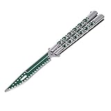 RUNACC Butterfly Knife Dull Training Knives Professional Practice Knife, Perfect for Training, Green