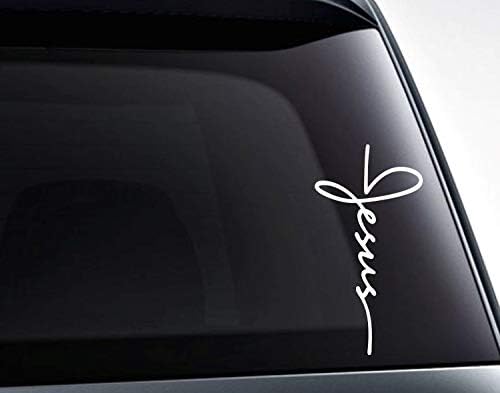 Beach345sley Jesus Word Cross Christian Die Cut Vinyl Decal Sticker for Car Windows Tumblers Laptops and More