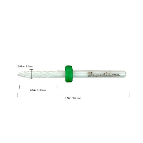 Beauticom Professional USA Ceramic White Under Nail Cleaner Bit Nail Drill (Grit: COARSE) 3/32" Shank Size