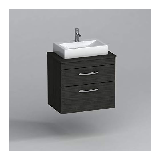 500mm Bathroom Vanity Unit 2 Drawer Wall Hung Furniture Storage