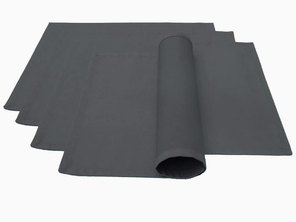 place mats, set of 4, made from 100% cotton, concept, colour (place mat set of 4, 46 x 36 cm, basalt grey)