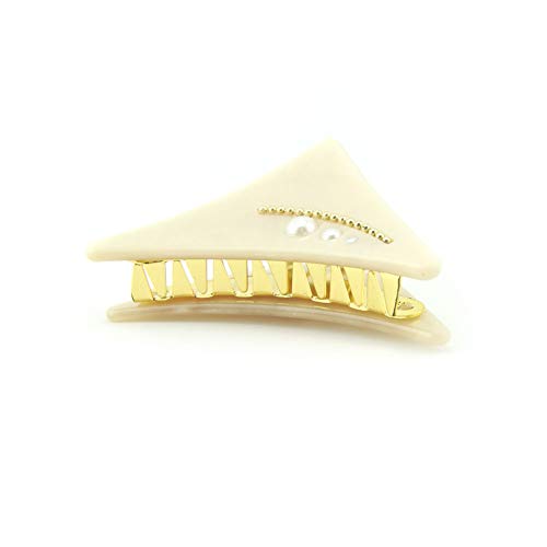 Meilliwish New Style Triangle Beautiful Hair Claw Clip for Women Girls (D87)(White)