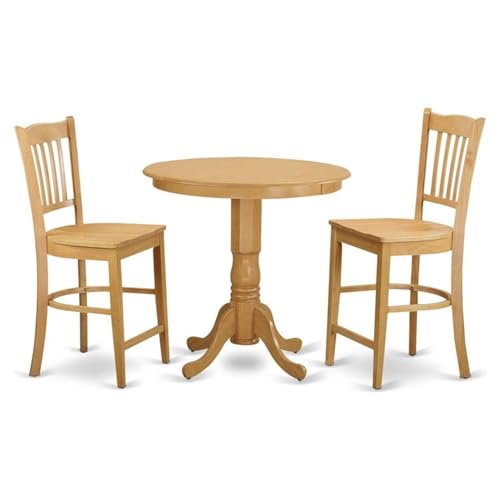 East West Furniture JAGR3-OAK-W 3 Piece Kitchen Counter Height Dining Table Set…
