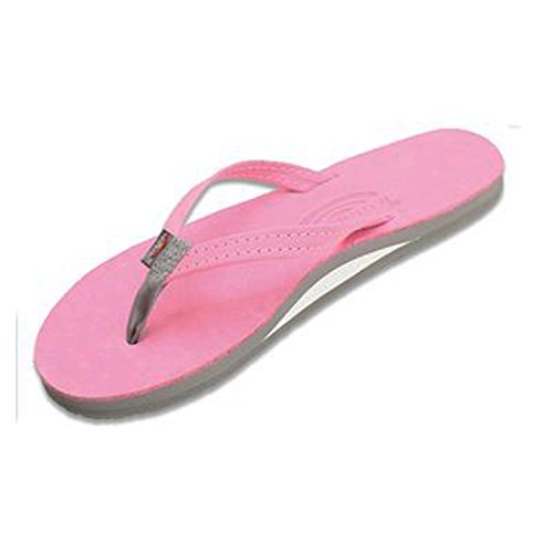 single layer premier leather with arch support and a narrow strap