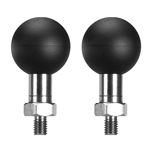 FANAUE 1'' Ball Adapter with M6 x 1.0mm Threaded, Compatible with RAM Mounts B Size 1 Inch Screw Ball Head for Bike,Motorcycle,ATV,Rearview Mirror,2 Pack
