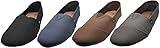 Mens Canvas Slip on Shoes Sneakers. Available in Navy, Gray, Black, and Brown