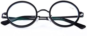 44mm Oval Round Reading Glasses Spring Hinge Temple Eyewear UV400 Coating Reader +1.00 to +4.00 (+1.75)