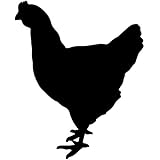 Set of 3 - Farm Hen Chicken Decal Sticker Color: Black, Peel and Stick Vinyl Sticker