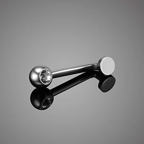 Xpircn 14G Titanium Crystal Gem Christina Bar Vertical Clitoral Hood Genital Piercing VCH Body Jewelry