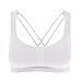 CRZ YOGA Women's Low Impact Strappy Sports Bra - Low Cut Wirefree Padded Yoga Bra Criss Cross Back White X-Large