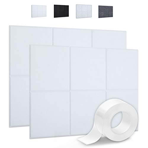 Focusound 12 Packs of Acoustic Panels, 12" x 12" x 0.4" Sound Proof