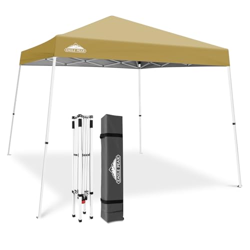 Eagle Peak 3x3m Veranstaltungszelt Schräg Beine Pop-up Pavillon im Freien, UV-Schutz 50+ Wasserdicht Faltbar Faltpavillon für Camping Garten Party, Be