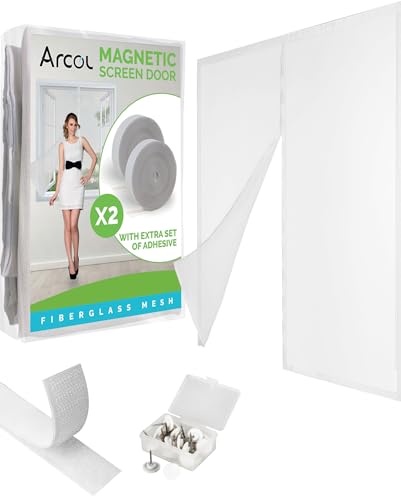 ARCOL Window Net Screen With Magnet - This Mesh Screen For Window Lets Fresh Air In And Keeps Annoying Insects Out - Mosquito Net For Door Has Upgraded Design With Powerful Magnets - White, 130x150 cm — image 1