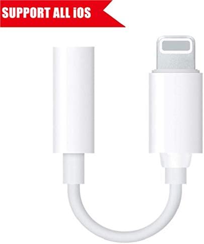 Headphone Adaptor for iPhone X Adapter to 3.5mm Converter Earphone for iPhone Xs/XS max 8/8 Plus 7/7 Plus Accessories Headphone Cable Splitter Audio Jack Headphone Cable Earbud Adapter Support iOS 12