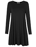 MISSKY Women Short Sleeve Round Neck Knee Length Cotton Loose Casual Summer Dress