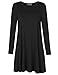 MISSKY Women's Round Neck Knee-lenght Simple Loose T-Shirt Tunic Top Casual Dress