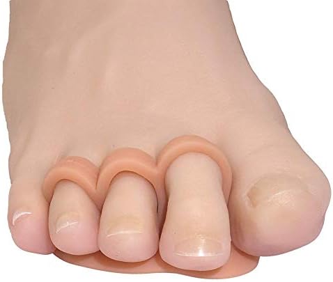 Hammer Toe Straightener and Corrector Soft Gel Crests Splints Prevent Overlap Toe Separator Relief Pain Avoid Toe Squeezing Hallux Valgus and Plantar Fasciiti 2 Pairs (Beige)