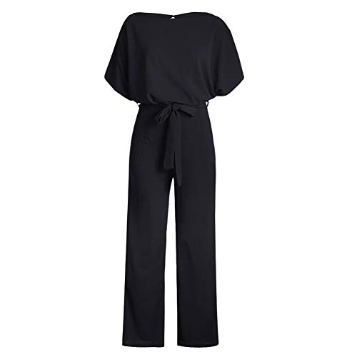 TOUVIE-Damen-Jumpsuit-Elegant-Lang-Weites-Bein-Hohe-Taille-Kurzarm-Overalls-mit-Grtel-S-XL