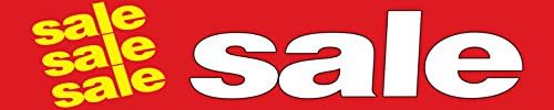 B90215 "Sale Sale Sale" Indoor Outdoor Banners Furniture and Retail Business Store Signs 13 oz Heavy Duty Vinyl Gloss Banner with Metal Grommets, Rope and Taped Hemmed Sides (4' x 10')