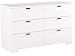 South Shore Reevo 6-Drawer Double Dresser, Pure White with Matte Nickel Handles