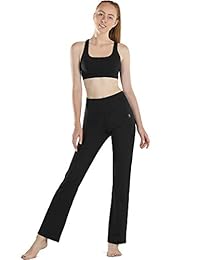 icyzone Bootleg Pantalones de yoga para mujer - Polainas de gimnasio para control de abdomen